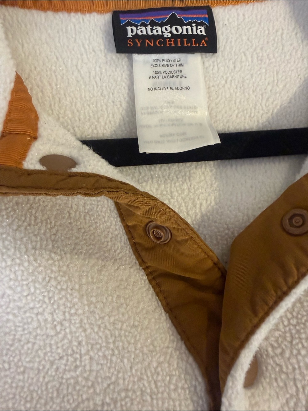 Patagonia Synchilla Fleece Cream Tan Camel Snap-T Colorblack Half Snap Women’s - Picture 6 of 9